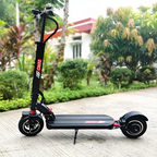 Rider commuting through city streets on ZERO 9 electric scooter